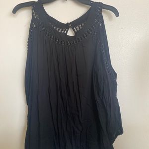 Black Cold Shoulder Top